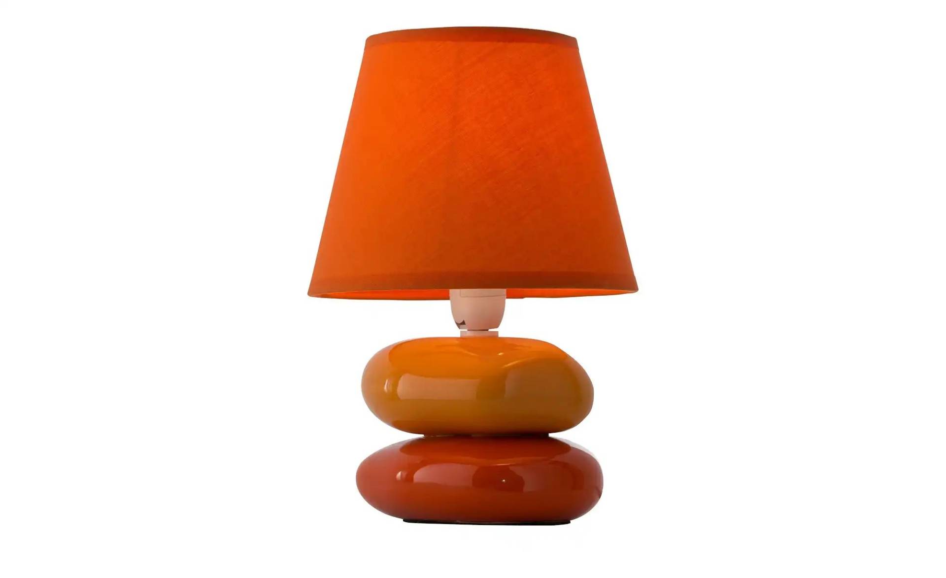 levelone Tischlampe orange m. Keramikfuß, Stoffschirm ¦ mehrfarbig ¦ Maße (cm): H: 23  Ø: 15 Lampen & Leuchten > Tischlampen - Höffner