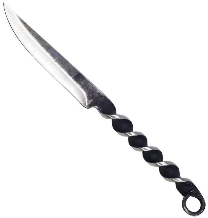 geschmiedetes Mittelalter-Messer mit gedrehtem Griff von Haller