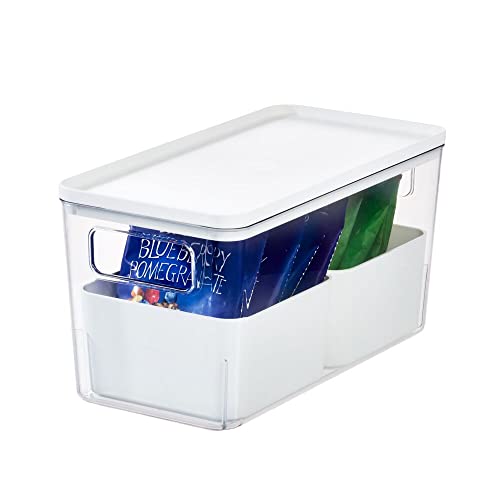 iDesign Aufbewahrungsbox mit 2 Trennboxen, Vorratsbehälter by Rosanna Pansino, Plastikbox aus recyceltem Kunststoff mit Griffen und Deckel, weiß von InterDesign