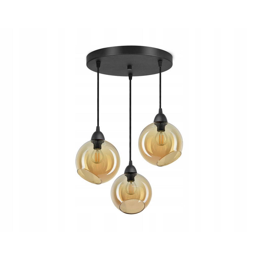 kiki design PENDELLEUCHTE Schwarz, Transparent, Honig