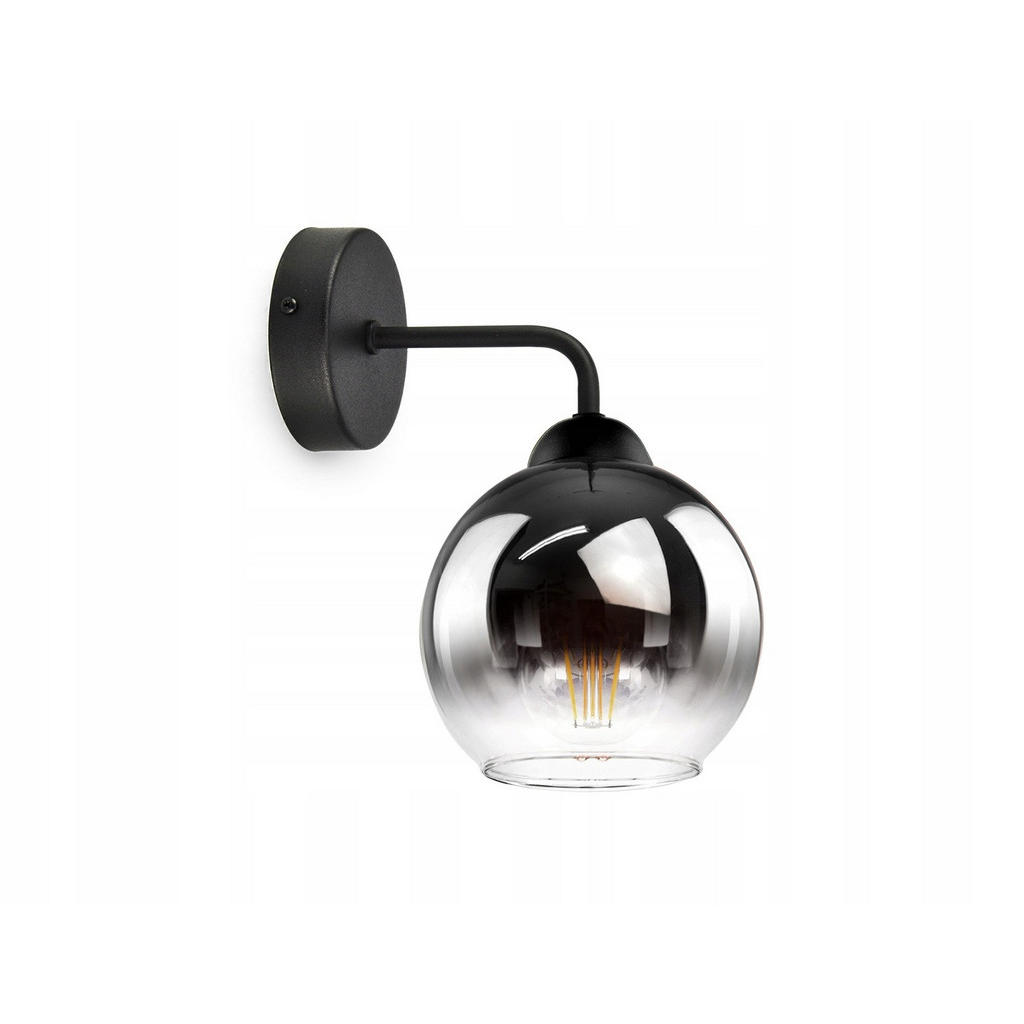 kiki design WANDLEUCHTE Schwarz, Transparent, Anthrazit