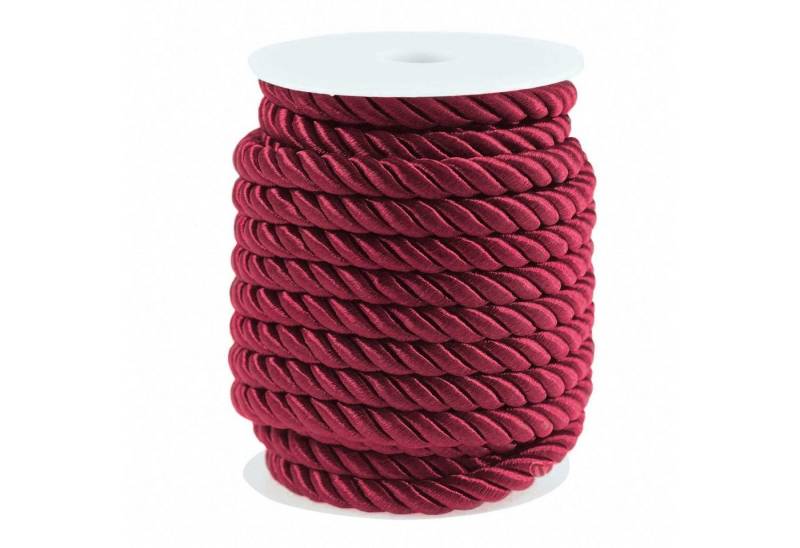 maDDma 10m Kordelschnur glänzend gedreht ca. 8-10 mm Seil, dunkelrot von maDDma