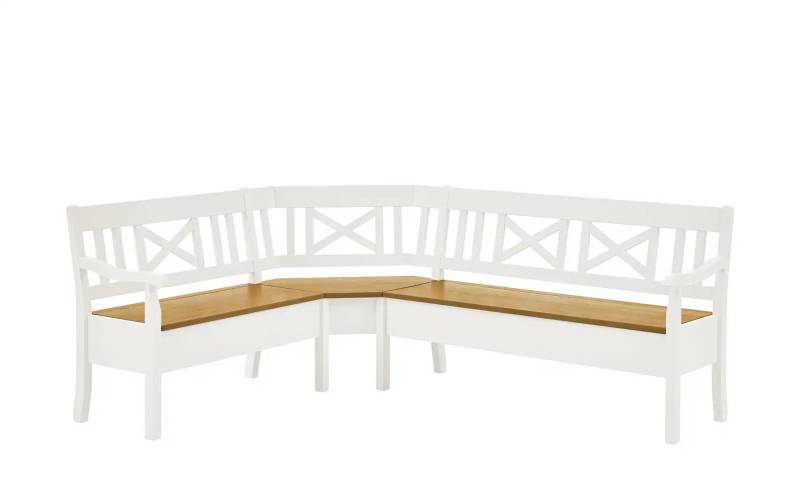 maison bleue Truheneckbank  massiv Florian ¦ weiß ¦ Maße (cm): B: 214 H: 93 T: 171.0 Bänke > Eckbänke - Möbel Kraft