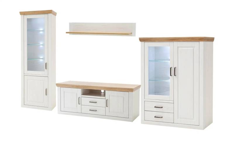 maison bleue Wohnkombination  Xanten ¦ weiß ¦ Maße (cm): B: 349 H: 210 T: 52.0 Kommoden & Sideboards > Wohnwände - Möbel Kraft