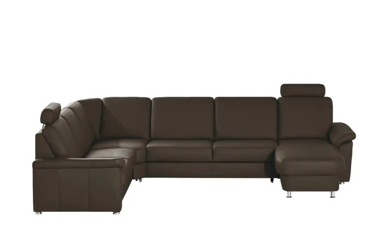 meinSofa Wohnlandschaft Leder Carolin ¦ braun ¦ Maße (cm): B: 336 H: 91 T: 240 Polstermöbel > Sofas > Schlafsofas - Höffner