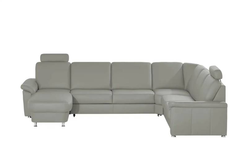 meinSofa Wohnlandschaft Leder Carolin ¦ grau ¦ Maße (cm): B: 330 H: 91 T: 240.0 Polstermöbel > Sofas > Schlafsofas - Höffner