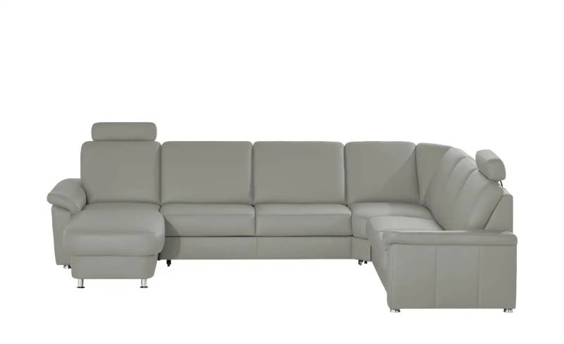 meinSofa Wohnlandschaft Leder Carolin ¦ grau ¦ Maße (cm): B: 336 H: 91 T: 240 Polstermöbel > Sofas > Schlafsofas - Höffner