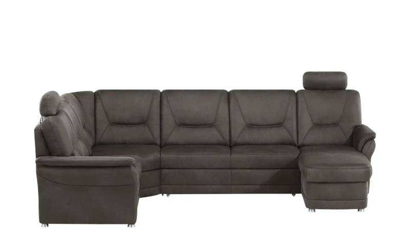 meinSofa Wohnlandschaft aus Mikrofaser Edda ¦ grau ¦ Maße (cm): B: 310 H: 96 T: 228.0 Polstermöbel > Sofas > Schlafsofas - Höffner
