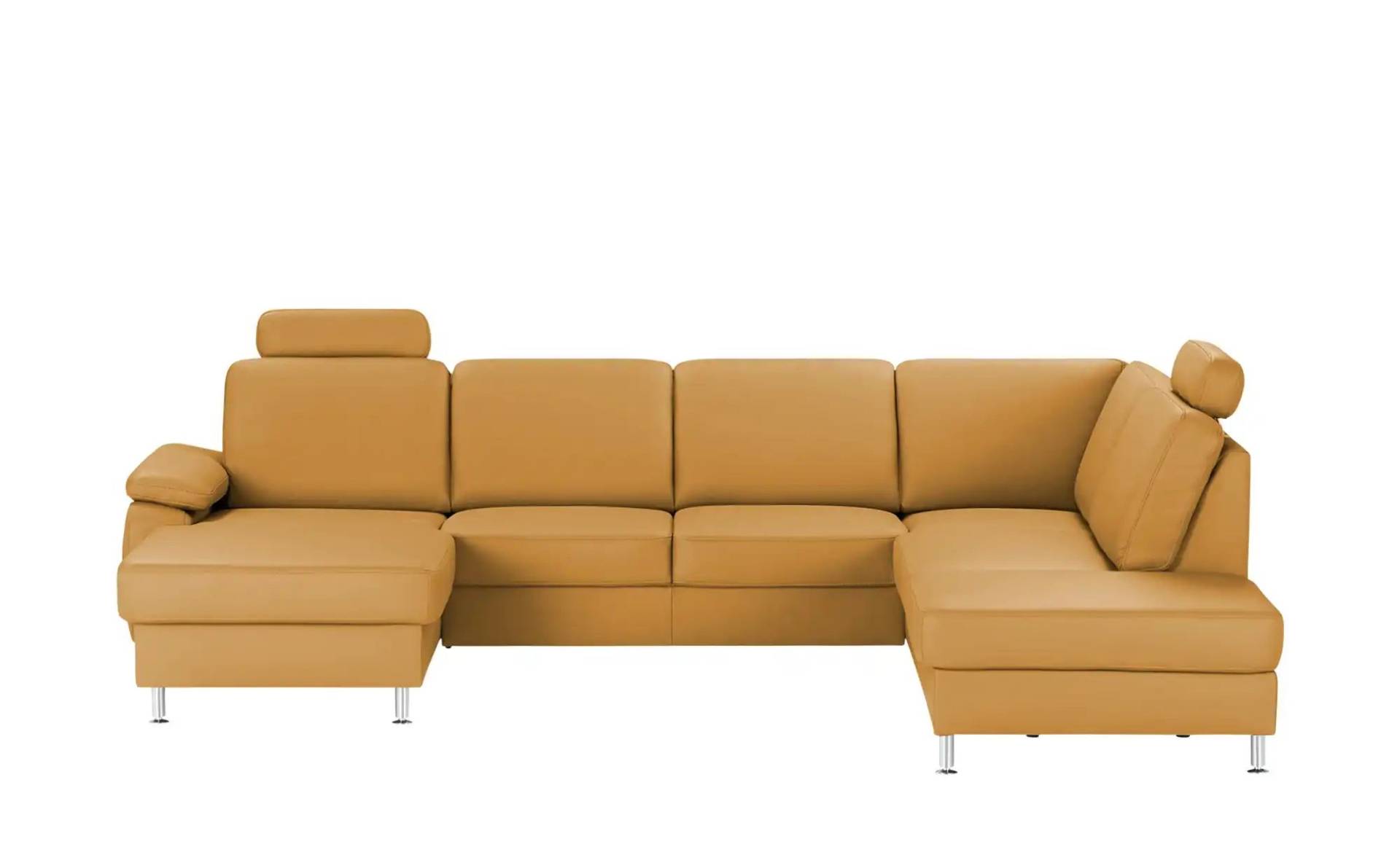 Kollektion Kraft Wohnlandschaft mit Sitz- und Rückenbezug aus Leder Kathi ¦ orange ¦ Maße (cm): B: 309 H: 86 T: 235 Polstermöbel > Sofas > Ledersofas - Möbel Kraft