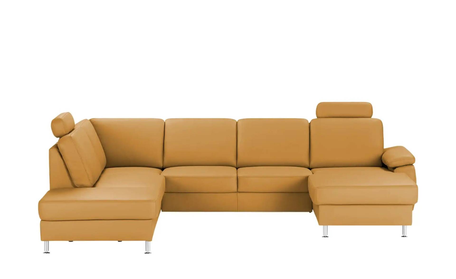 Kollektion Kraft Wohnlandschaft mit Sitz- und Rückenbezug aus Leder Kathi ¦ orange ¦ Maße (cm): B: 309 H: 86 T: 235 Polstermöbel > Sofas > Ledersofas - Möbel Kraft