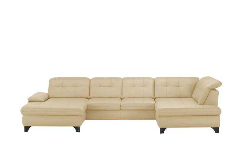 Kollektion Kraft Wohnlandschaft Leder  Jona ¦ beige ¦ Maße (cm): B: 368 H: 100 T: 194.0 Polstermöbel > Sofas > Ledersofas - Möbel Kraft