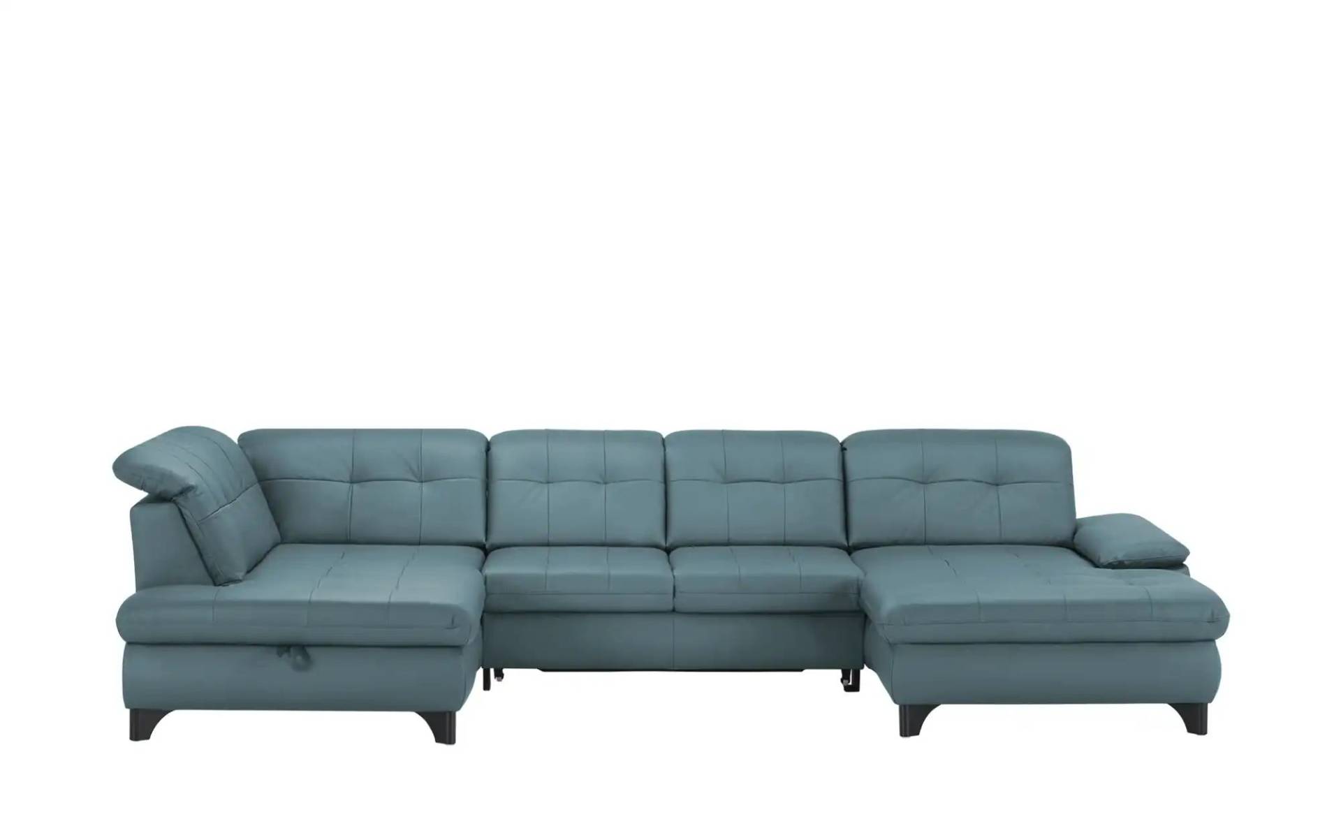 Kollektion Kraft Wohnlandschaft Leder  Jona ¦ blau ¦ Maße (cm): B: 368 H: 100 T: 194.0 Polstermöbel > Sofas > Ledersofas - Möbel Kraft