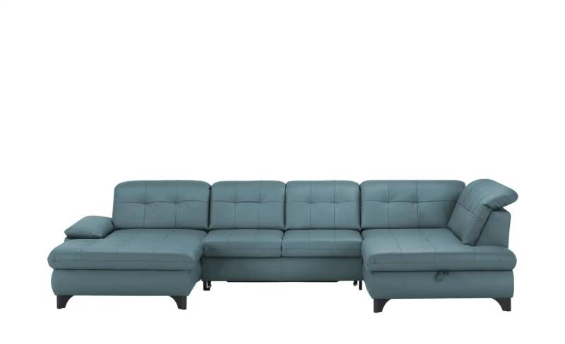 Kollektion Kraft Wohnlandschaft Leder  Jona ¦ blau ¦ Maße (cm): B: 368 H: 100 T: 194.0 Polstermöbel > Sofas > Ledersofas - Möbel Kraft
