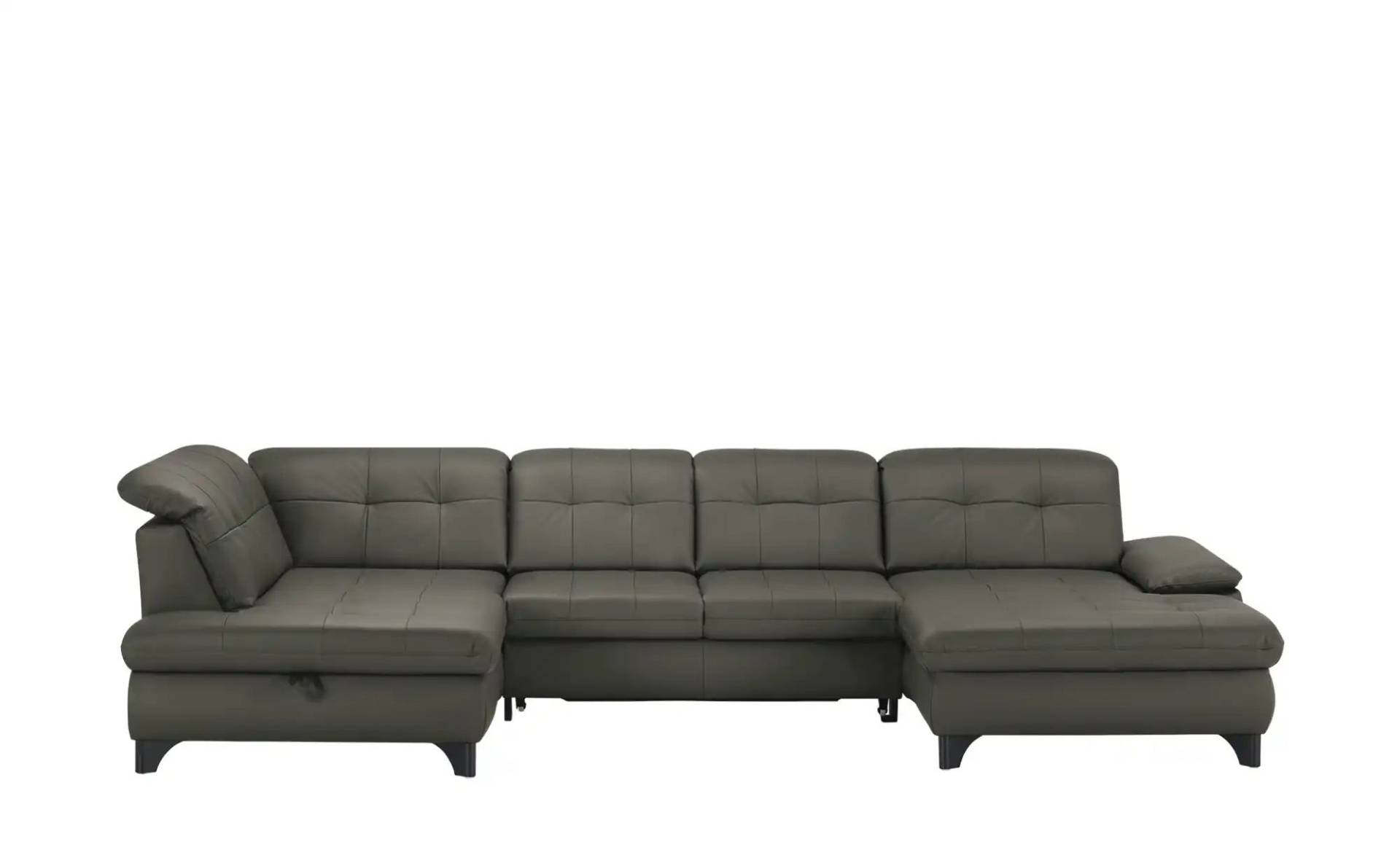 Kollektion Kraft Wohnlandschaft Leder  Jona ¦ grau ¦ Maße (cm): B: 368 H: 100 T: 194 Polstermöbel > Sofas > Ledersofas - Möbel Kraft