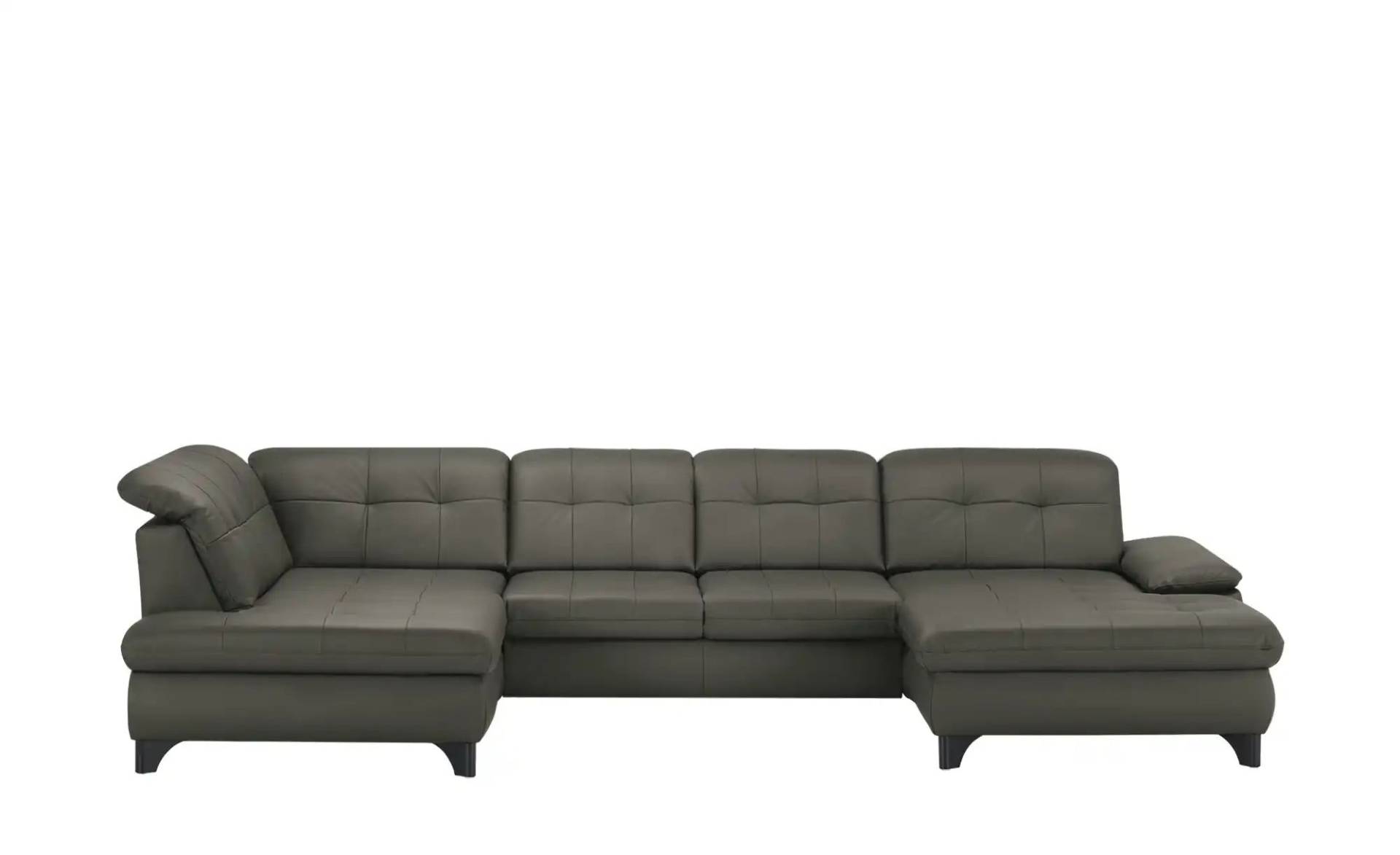 Kollektion Kraft Wohnlandschaft Leder  Jona ¦ grau ¦ Maße (cm): B: 368 H: 100 T: 194 Polstermöbel > Sofas > Ledersofas - Möbel Kraft