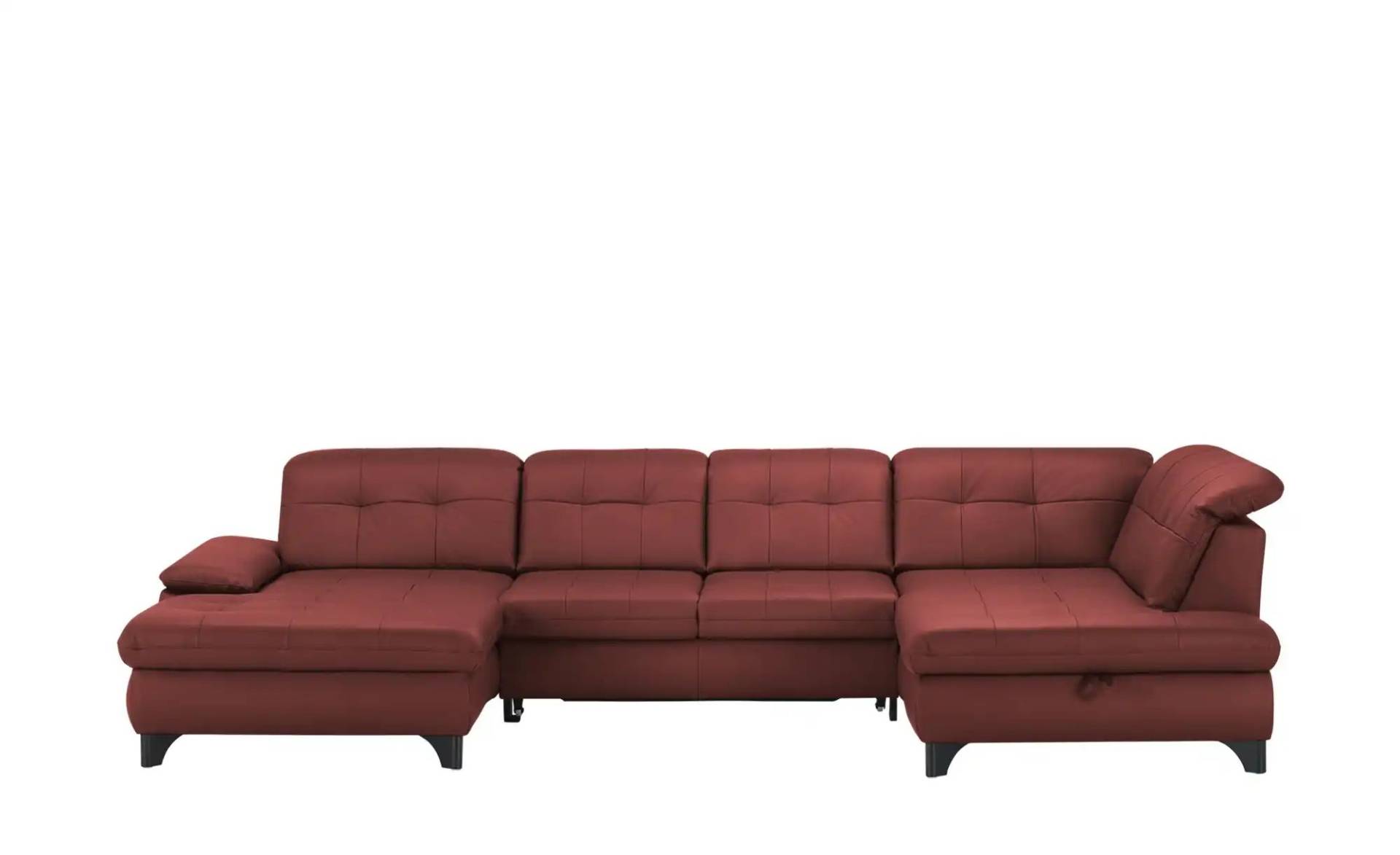 Kollektion Kraft Wohnlandschaft Leder  Jona ¦ rot ¦ Maße (cm): B: 368 H: 100 T: 194.0 Polstermöbel > Sofas > Ledersofas - Möbel Kraft