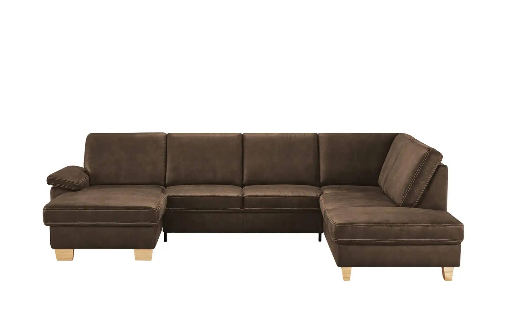 Kollektion Kraft Wohnlandschaft Kunstleder Samu ¦ braun ¦ Maße (cm): B: 316 H: 90 T: 235 Polstermöbel > Sofas > Ledersofas - Möbel Kraft