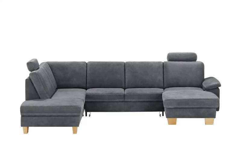 meinSofa Wohnlandschaft Leder Samu ¦ grau ¦ Maße (cm): B: 316 H: 90 T: 235.0 Polstermöbel > Sofas > Schlafsofas - Höffner