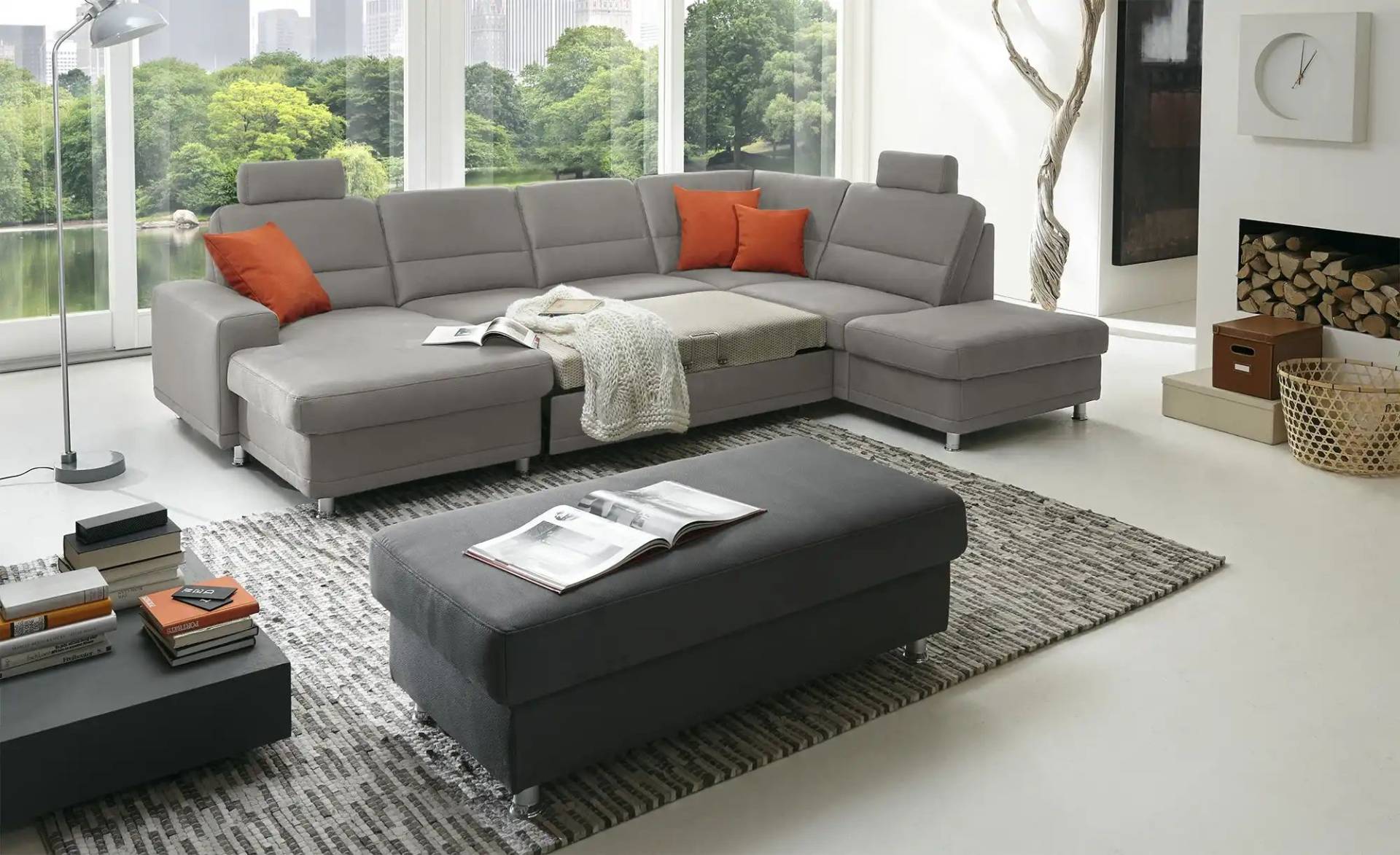 Kollektion Kraft Wohnlandschaft Steel  Marc ¦ grau ¦ Maße (cm): H: 85 Polstermöbel > Sofas > Schlafsofas - Möbel Kraft