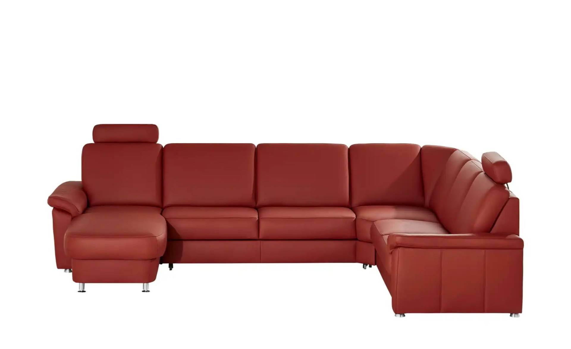 Kollektion Kraft Wohnlandschaft Leder Carolin ¦ rot ¦ Maße (cm): B: 330 H: 91 T: 240.0 Polstermöbel > Sofas > Ledersofas - Möbel Kraft