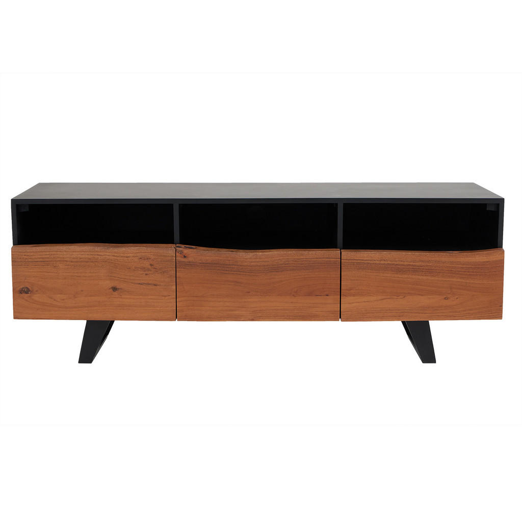riess-ambiente TV-LOWBOARD Grau, Braun, Schwarz