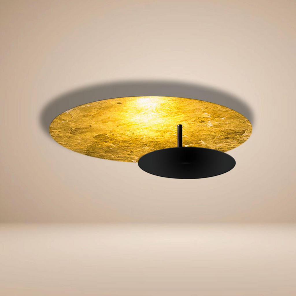 s.luce Led-Wand-/Deckenlampe, Gold, Metall, Rund,Rund, G, 45x10x45 cm, Lampen & Leuchten, LED Beleuchtung, LED-Deckenleuchten von s.luce