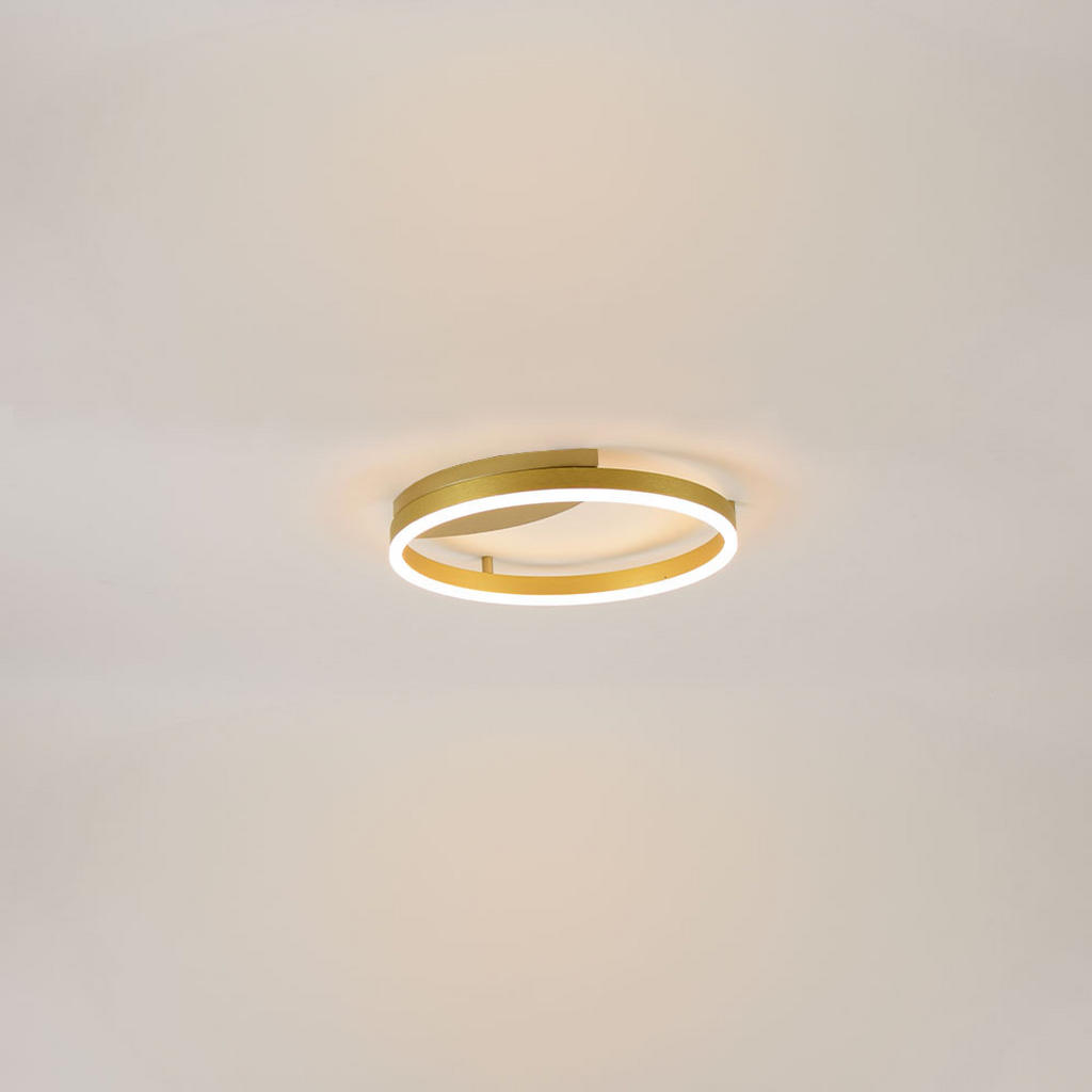 s.luce Led-Wand-/Deckenlampe, Gold, Metall, Rund,Rund, G, 40x5.5x40 cm, Lampen & Leuchten, LED Beleuchtung, LED-Deckenleuchten von s.luce