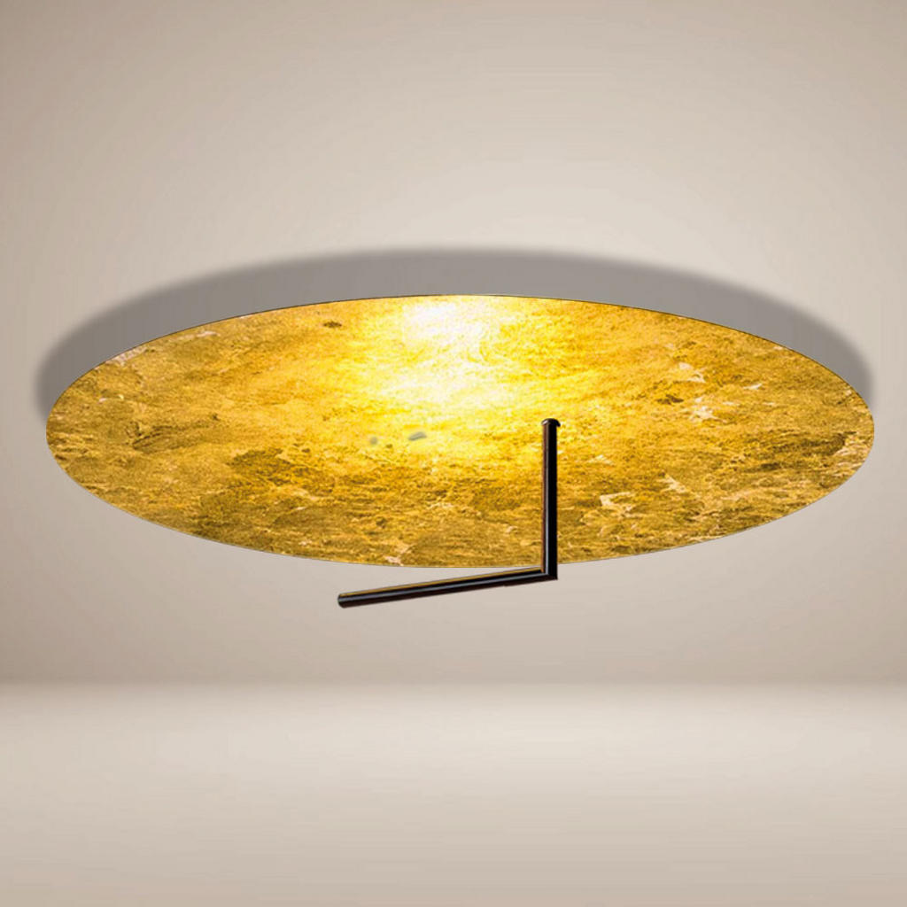 s.luce Led-Wand-/Deckenlampe, Gold, Metall, Rund,Rund, G, 60x16x60 cm, Lampen & Leuchten, LED Beleuchtung, LED-Deckenleuchten von s.luce