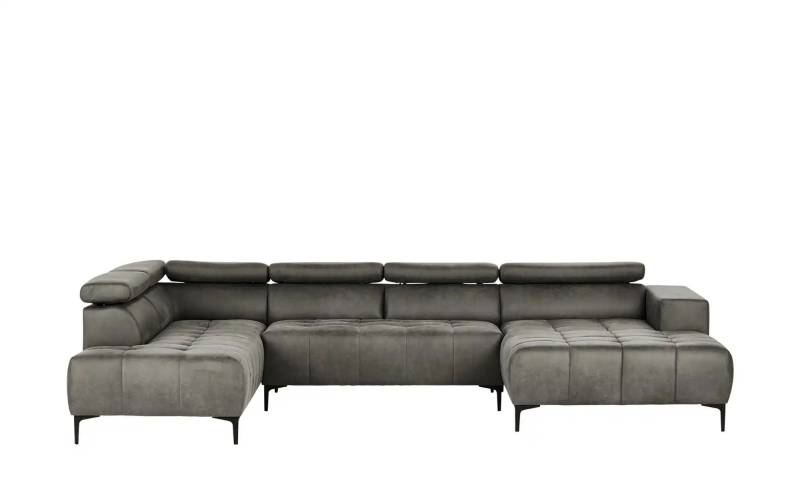 switch Wohnlandschaft aus Mikrofaser Caro ¦ grau ¦ Maße (cm): B: 350 H: 81 T: 214.0 Polstermöbel > Sofas > Wohnlandschaften - Höffner