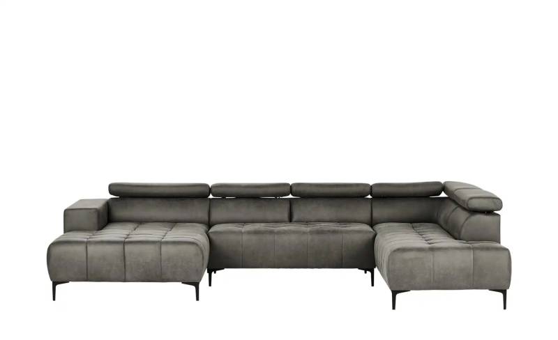 switch Wohnlandschaft aus Mikrofaser Caro ¦ grau ¦ Maße (cm): B: 350 H: 81 T: 214.0 Polstermöbel > Sofas > Wohnlandschaften - Höffner