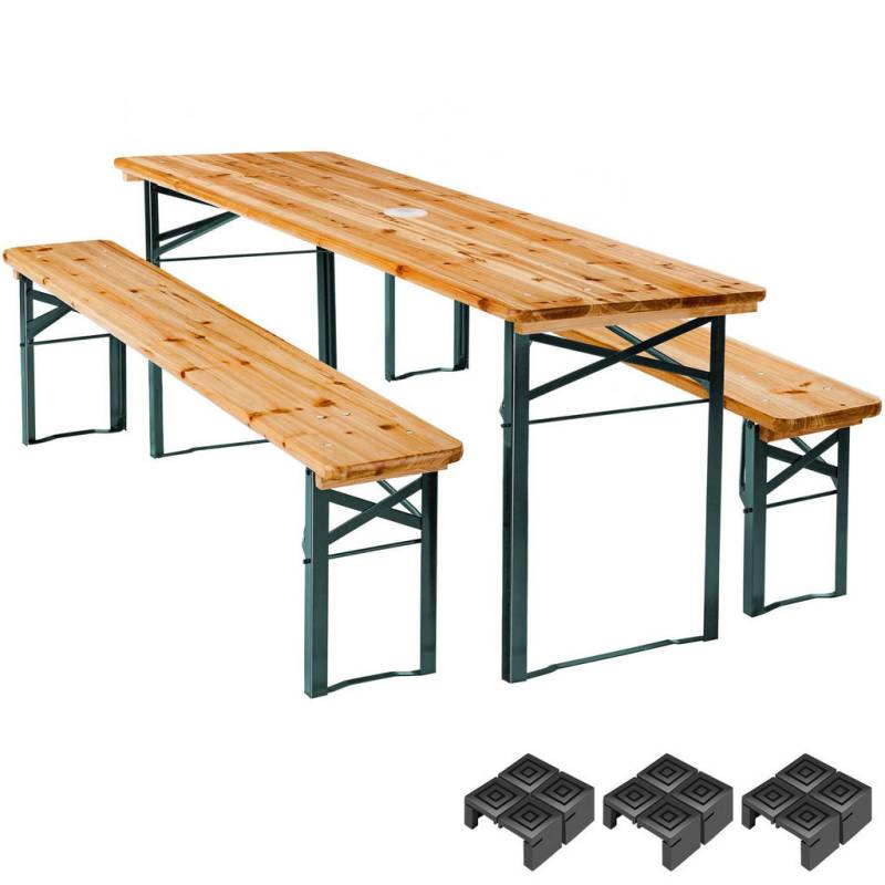 tectake BIERZELTGARNITUR Braun