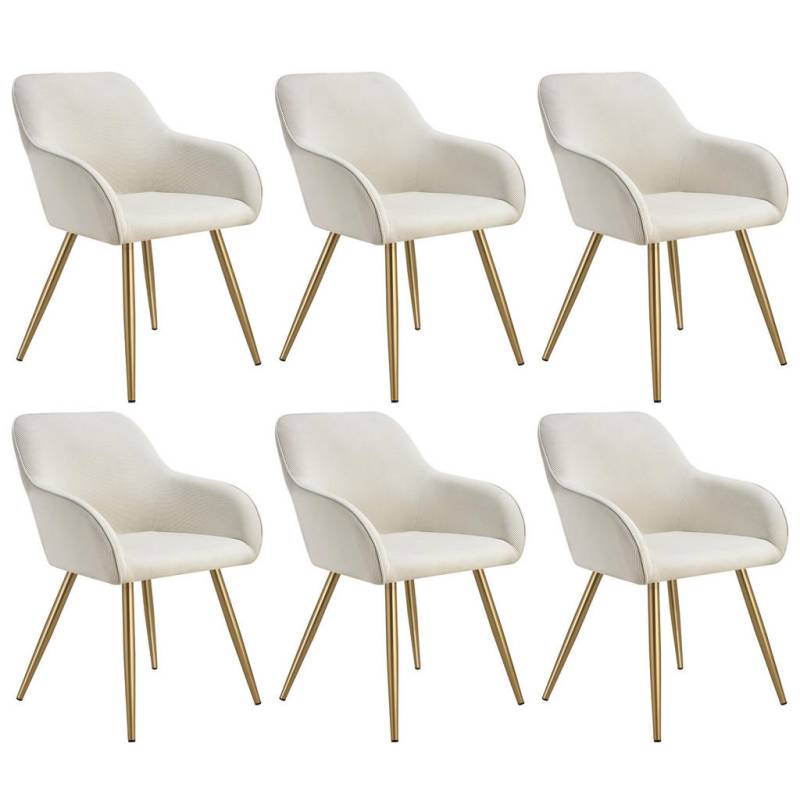 tectake ESSZIMMERSTUHL Creme, Gold