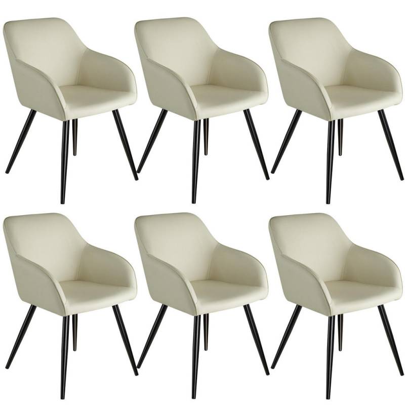 tectake ESSZIMMERSTUHL Creme, Schwarz