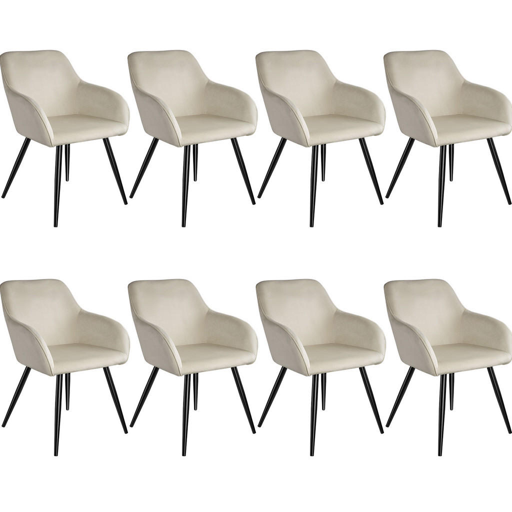 tectake ESSZIMMERSTUHL Creme, Schwarz tectake ESSZIMMERSTUHL Creme, Schwarz