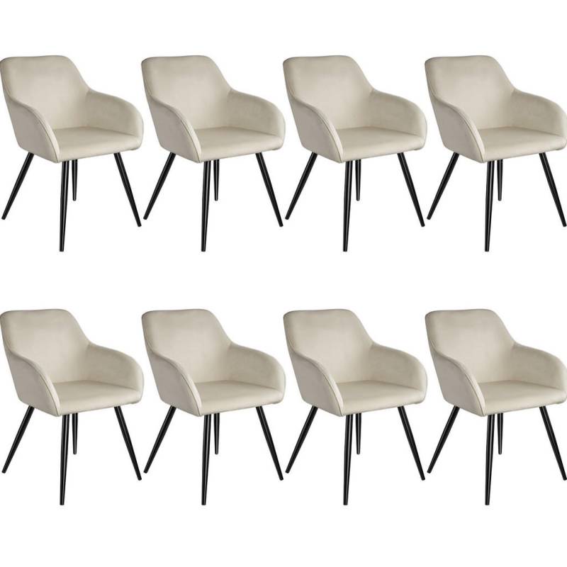 tectake ESSZIMMERSTUHL Creme, Schwarz