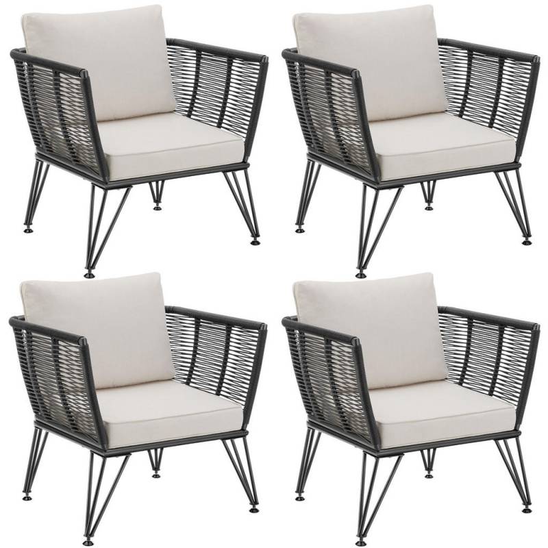 tectake GARTEN-LOUNGESESSEL Anthrazit