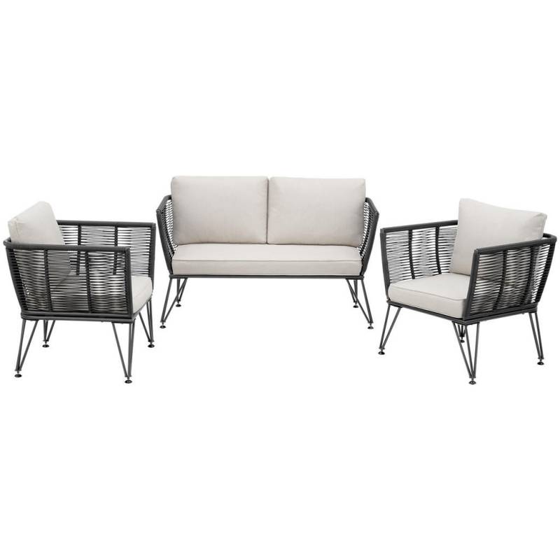 tectake GARTEN-LOUNGESET Anthrazit