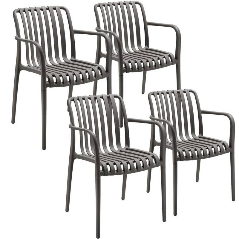 tectake GARTENSTÜHLE Anthrazit