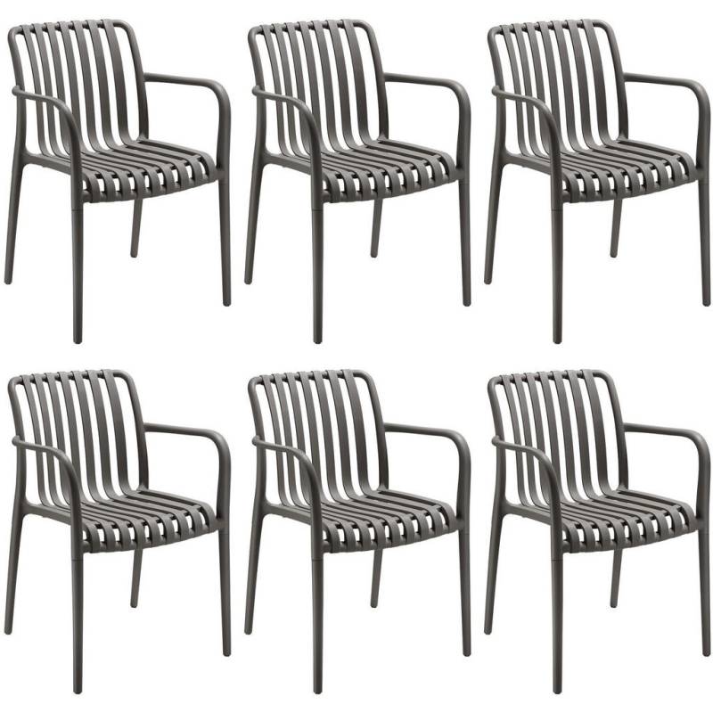 tectake GARTENSTÜHLE Anthrazit