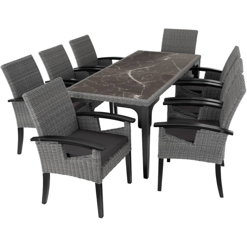 tectake GARTENTISCH Grau