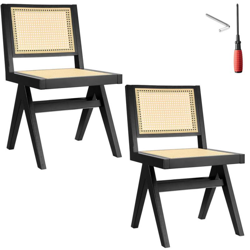 tectake HOLZSTUHL Schwarz