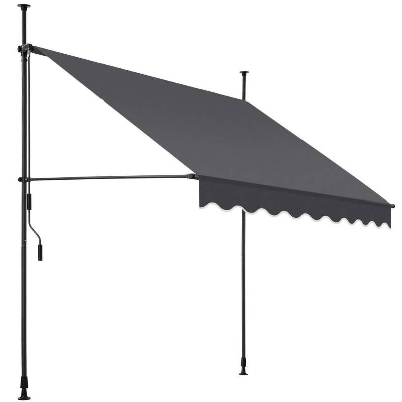 tectake KLEMMMARKISE Schwarz, Grau