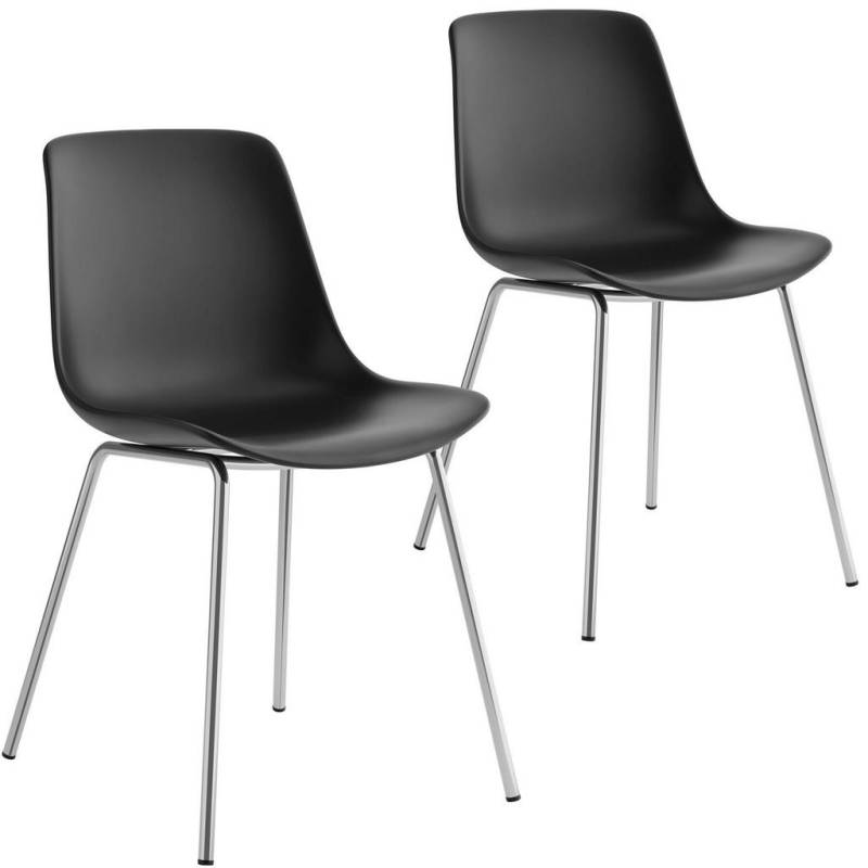 tectake KUNSTSTOFFSTUHL Schwarz
