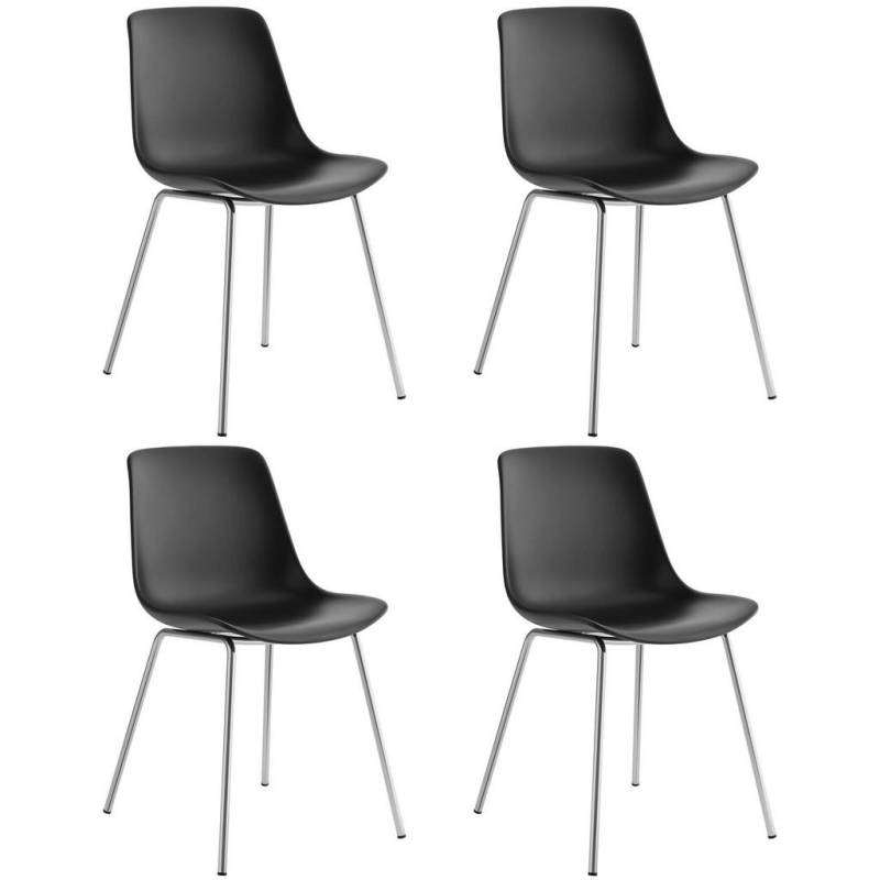 tectake KUNSTSTOFFSTUHL Schwarz