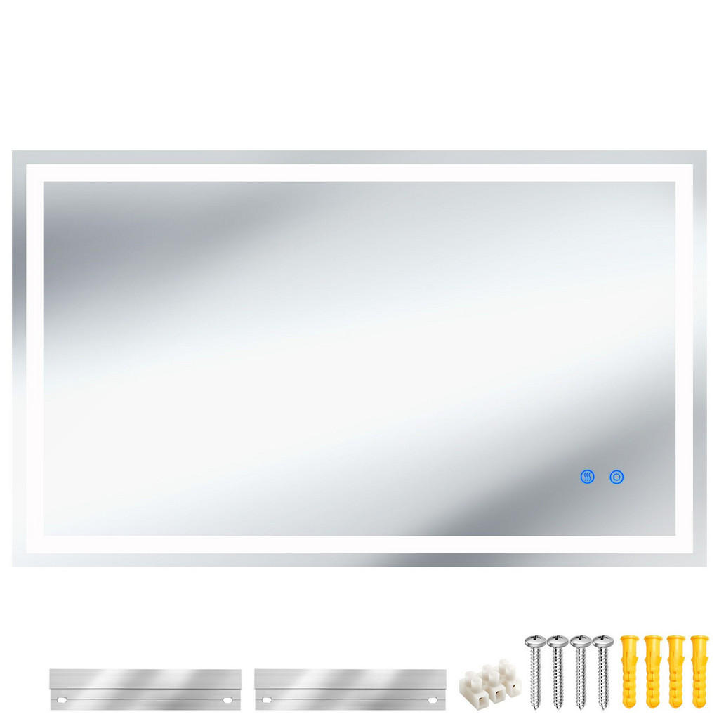 tectake Led-Badezimmerspiegel, Anthrazit, Glas, Rechteckig, 60x100x2.5 cm, CE, Badezimmer, Badezimmerspiegel, Badspiegel tectake Led-Badezimmerspiegel, Anthrazit, Glas, Rechteckig, 60x100x2.5 cm, CE, Badezimmer, Badezimmerspiegel, Badspiegel von tectake