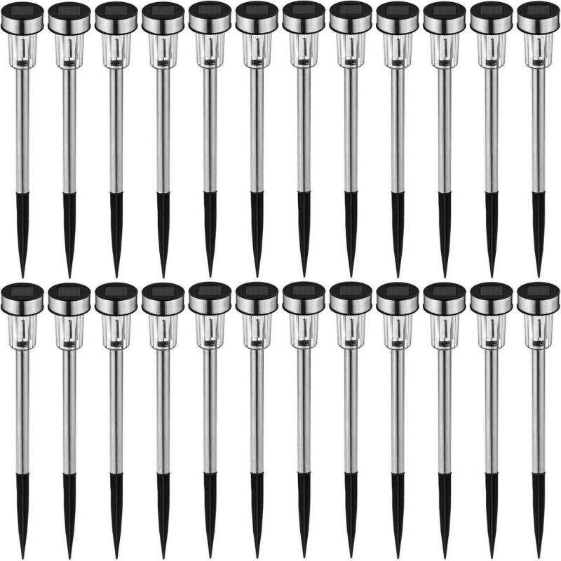 tectake LED-SOLARLAMPEN Silber
