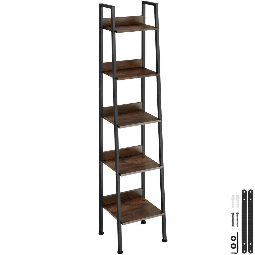 tectake Leiterregal, Rost, Holzwerkstoff, Beton Optik, Rechteckig, 31.5x170.5x35.5 cm, Wohnzimmer, Regale, Bücherregale tectake Leiterregal, Rost, Holzwerkstoff, Beton Optik, Rechteckig, 31.5x170.5x35.5 cm, Wohnzimmer, Regale, Bücherregale von tectake