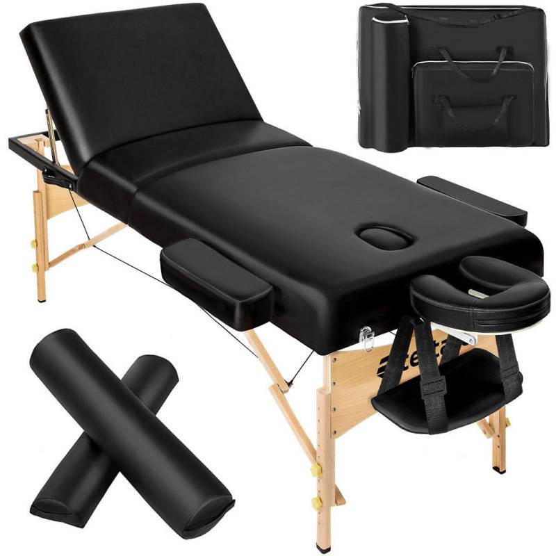 tectake MASSAGELIEGE-SET Schwarz