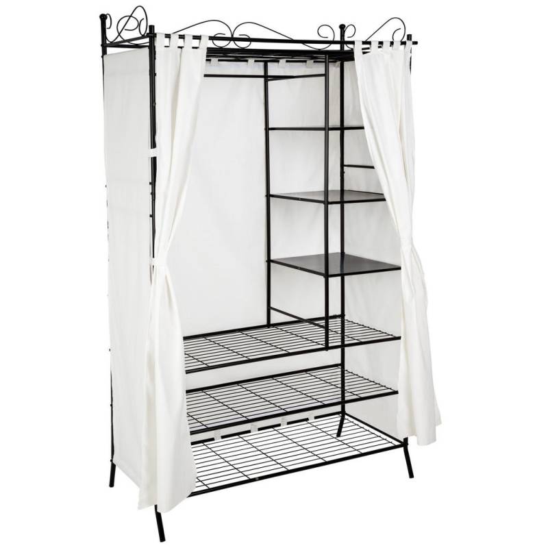tectake METALL-GARDEROBENSCHRANK Schwarz