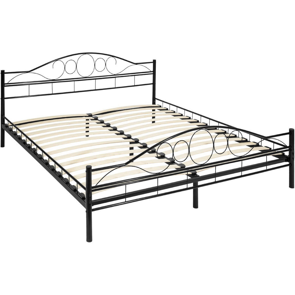 tectake METALLBETT Schwarz, Schwarz
